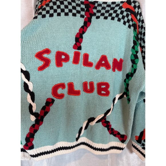 Marshall Max Hand Knitted Novelty Art Sweater Cartoon Dog Colorful Medium - Picture 8 of 8